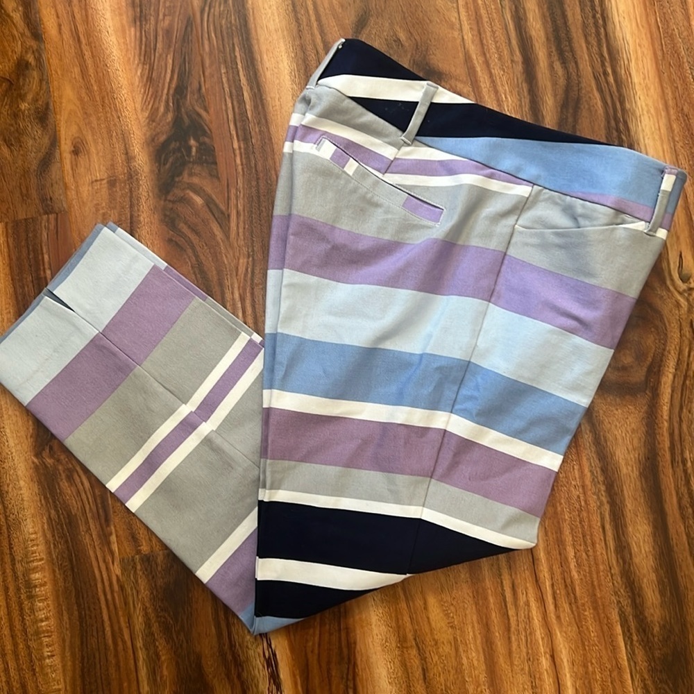 New York Company Womens Pastel Stretch Cotton Capri Crop Pants Sz 8 - Like New!